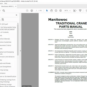Manitowoc Traditional Crane 4600 Parts Manual SN 46226 PDF