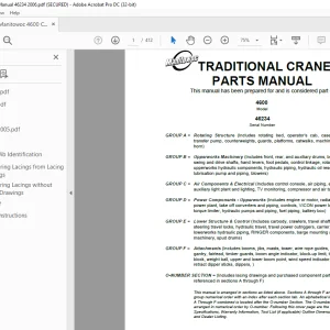 Manitowoc Traditional Crane 4600 Parts Manual SN 46234 - PDF DOWNLOAD