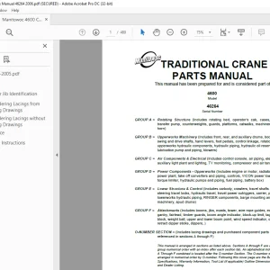 Manitowoc Traditional Crane 4600 Parts Manual SN 46264 - PDF DOWNLOAD