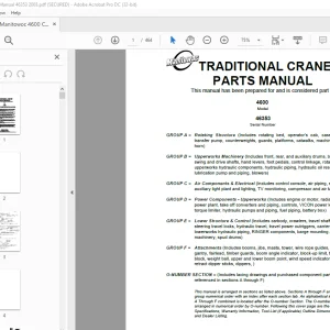 Manitowoc Traditional Crane 4600 Parts Manual SN 46353 - PDF DOWNLOAD