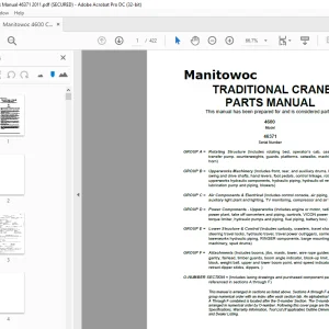 Manitowoc Traditional Crane 4600 Parts Manual SN 46371 - PDF DOWNLOAD