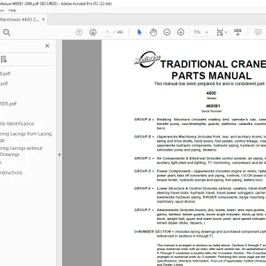 Manitowoc Traditional Crane 4600 Parts Manual SN 46393  - PDF DOWNLOAD