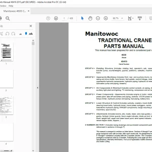 Manitowoc Traditional Crane 4600 Parts Manual SN 46419 - PDF DOWNLOAD