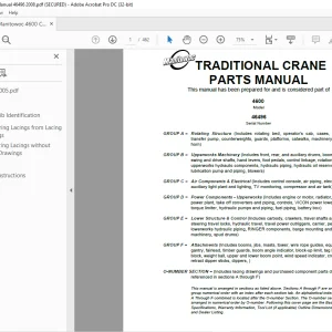 Manitowoc Traditional Crane 4600 Parts Manual SN 46496 - PDF DOWNLOAD