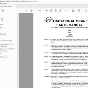 Manitowoc Traditional Crane 4600 Parts Manual SN46248 - PDF DOWNLOAD