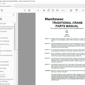 Manitowoc Traditional Crane 6400 Parts Manual 64012 - PDF DOWNLOAD