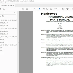 Manitowoc Traditional Crane M-50W Parts Manual - PDF DOWNLOAD