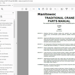 Manitowoc Traditional Crane M-50W Parts Manual SN 510677 - PDF DOWNLOAD