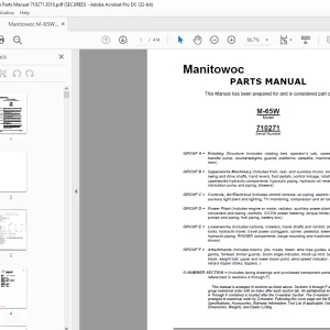 Manitowoc Traditional Crane M-65W Parts Manual SN 710271 -  PDF DOWNLOAD