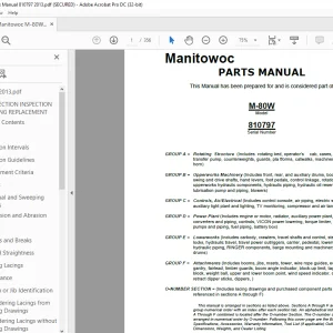 Manitowoc Traditional Crane M-80W Parts Manual 810797 PDF