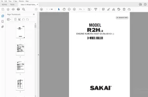 Sakai 3-Wheel Roller R2H-2 Engine Kubota Parts Manual - PDF DOWNLOAD