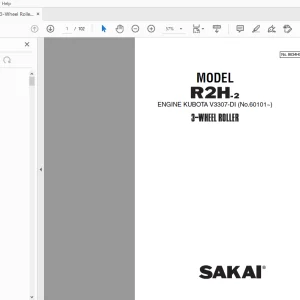 Sakai 3-Wheel Roller R2H-2 Engine Kubota Parts Manual - PDF DOWNLOAD