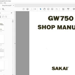 Sakai Asphalt Roller GW750 Service Manual - PDF DOWNLOAD
