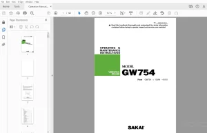 Sakai Asphalt Roller GW754 Operation & Maintenance Manual - PDF