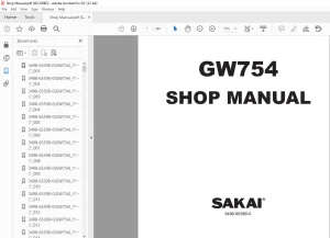 Sakai Asphalt Roller GW754 Shop Manual - PDF DOWNLOAD