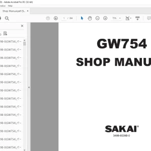 Sakai Asphalt Roller GW754 Shop Manual - PDF DOWNLOAD