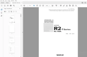 Sakai R2-1 Series R2-1 R2H-1 Operation & Maintenance Manual PDF