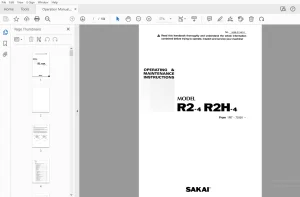 Sakai Asphalt Roller R2-4 R2H-4 Operation & Maintenance Manual - PDF