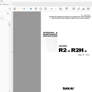Sakai Asphalt Roller R2-4 R2H-4 Operation & Maintenance Manual - PDF