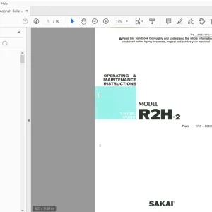 Sakai Asphalt Roller R2H-2 Operation & Maintenance Manual PDF