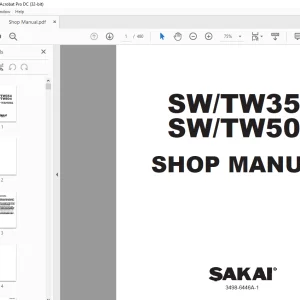 Sakai Asphalt Roller SW/TW354 SW/TW504 Service Manual PDF