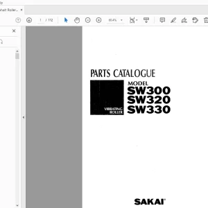 Sakai Asphalt Roller SW300 SW320 SW330 Parts Manual - PDF DOWNLOAD