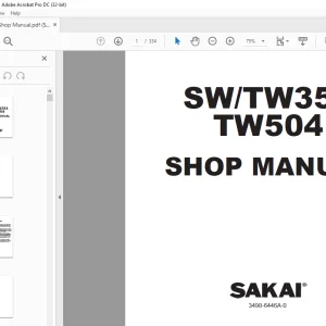 Sakai Asphalt Roller SW354 TW354 TW504 Service Manual PDF