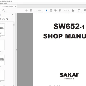 Sakai Asphalt Roller SW652-1 Service Manual - PDF DOWNLOAD