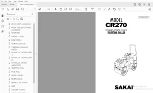 Sakai Asphalt Vibrating Roller CR270 Engine Honda GX610 Parts Manual PDF