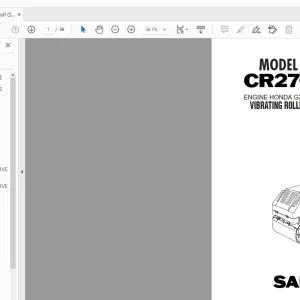 Sakai Asphalt Vibrating Roller CR270 Engine Honda GX610 Parts Manual PDF