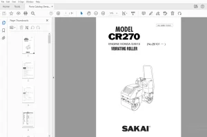 Sakai Asphalt Vibrating Roller CR270 Engine Honda GX610 Parts Manual - PDF