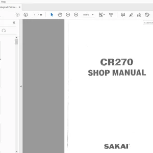 Sakai Asphalt Vibrating Roller CR270 Service Manual - PDF DOWNLOAD