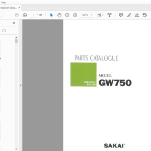 Sakai Asphalt Vibrating Roller GW750 Parts Manual - PDF DOWNLOAD