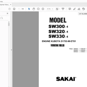 Sakai Asphalt Vibrating Roller SW300-1 SW320-1 SW330-1 Parts Manual PDF