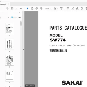 Sakai Asphalt Vibrating Roller SW774 Parts Manual - PDF DOWNLOAD