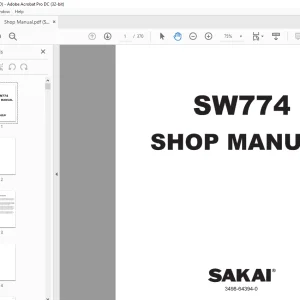 Sakai Asphalt Vibrating Roller SW774 Service Manual PDF