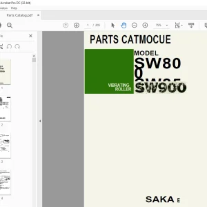Sakai Asphalt Vibrating Roller SW800 SW850 SW900 Parts Manual PDF