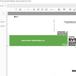 Sakai SV544 Series SV544D SV544DF SV544T SV544TF SV544TB SV544FB Operator Manual