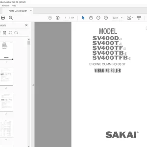 Sakai SV400D Series SV400D-I SV400T-I SV400TF-I SV400TB-I Operator Manual