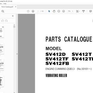 Sakai SV412D SV412T SV412TF SV412TB SV412FB Parts Manual
