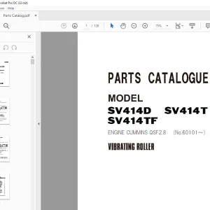 Sakai SV414D SV414T SV414TF Vibrating Roller PARTS Manual