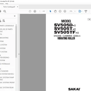 Sakai SV505D-I SV505T-I SV505TF-I Vibrating Roller Parts Manual