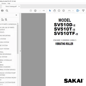 Sakai SV510D-Ⅲ SV510T-Ⅲ SV510TF-Ⅲ Vibrating Roller Parts Manual