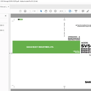 Sakai SV544 Series SV544D SV544DF SV544T SV544TF SV544TB SV544FB Operator Manual PDF