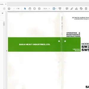 Sakai SW352-1 TW352-1 SW502-1 TW502S-1 Operation & Maintenance Manual - PDF