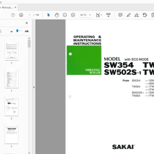 Sakai SW354 TW354 SW502S-1 TW504 Operation & Maintenance Manual PDF