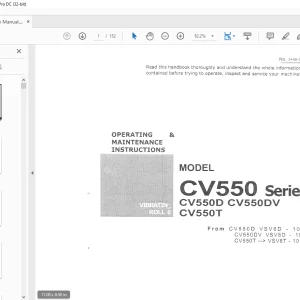 Sakai Soil Roller CV550 Series CV550D CV550DV Operation & Maintenance Manual
