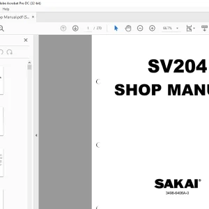 Sakai Soil Roller SV204 Vibrating Roller Shop Manual 3498-6406A-0