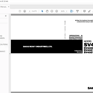 Sakai Soil Roller SV400-2 Series SV400D-2 SV400T-2 SV400TF-2 SV400TB-2 SV400FB-2 Operator Manual