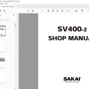 Sakai Soil Roller SV400-2 Shop Manual - PDF DOWNLOAD